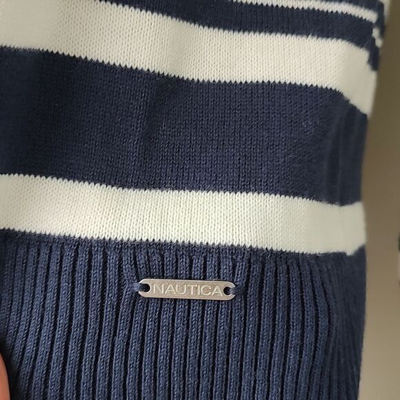 Nautica stripe blue white Sweater size S - Picture 4 of 5